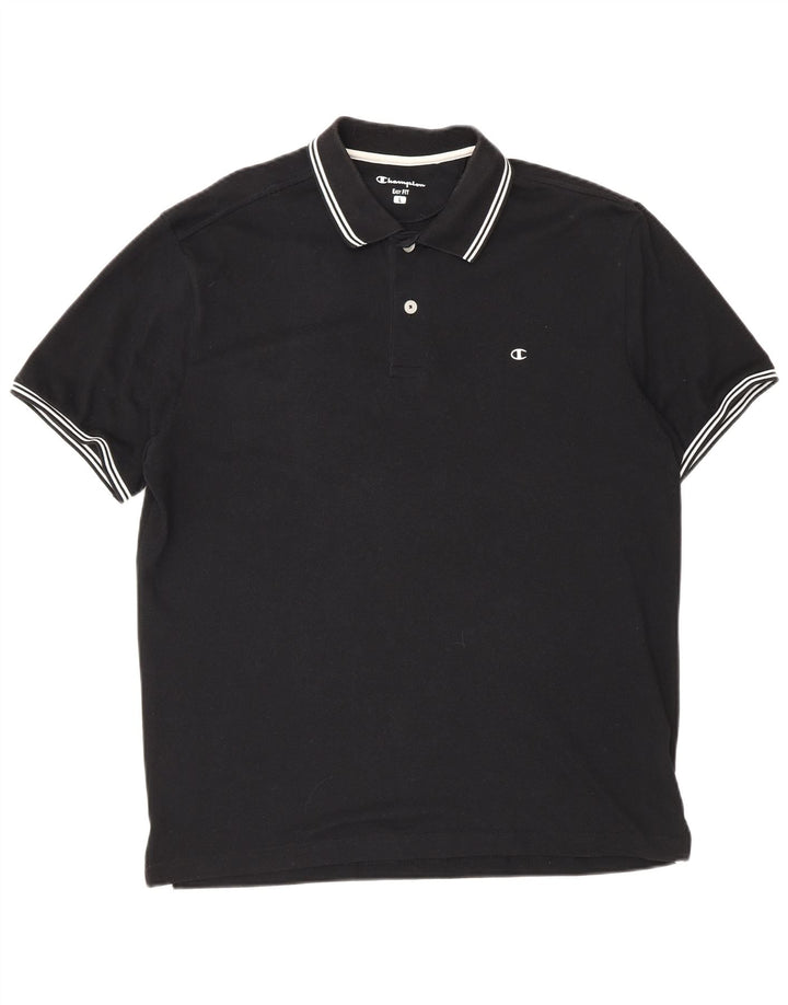 Tricou polo pentru bărbați Champion Easy Fit, mare, negru, bumbac