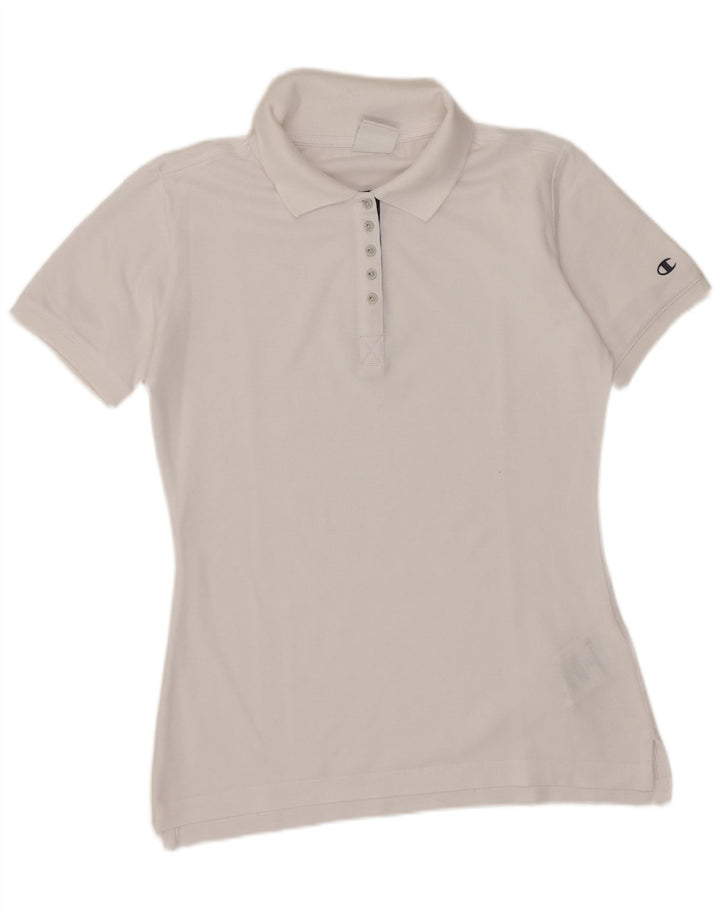 Tricou polo Champion pentru femei UK 12, bumbac alb mediu