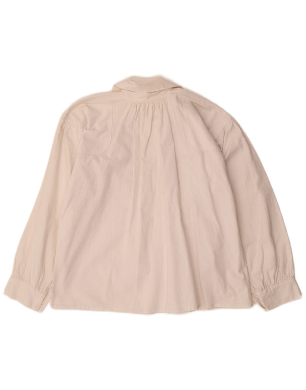 Bluză cămașă pentru femei VINTAGE UK 12 Medium White Floral