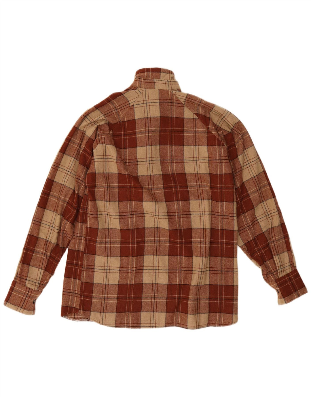 Cămașă de flanel vintage pentru bărbați, maro mediu, carouri