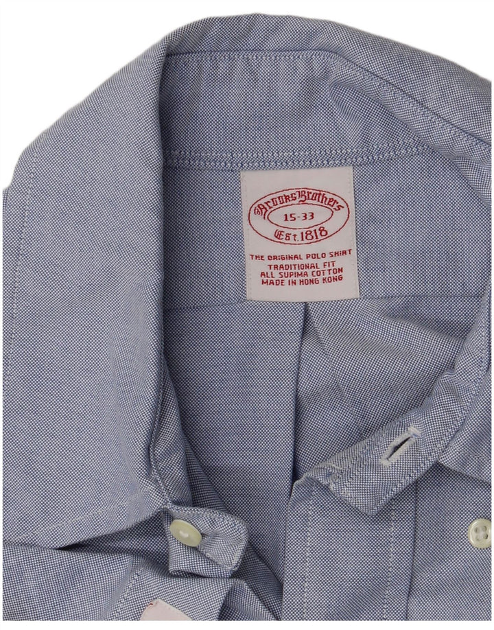 Cămașă Brooks Brothers pentru bărbați, mărimea 15, bumbac albastru mediu