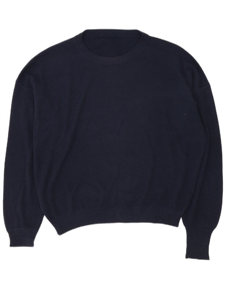 Pulover vintage pentru bărbați, cu gât de barcă, XL bleumarin