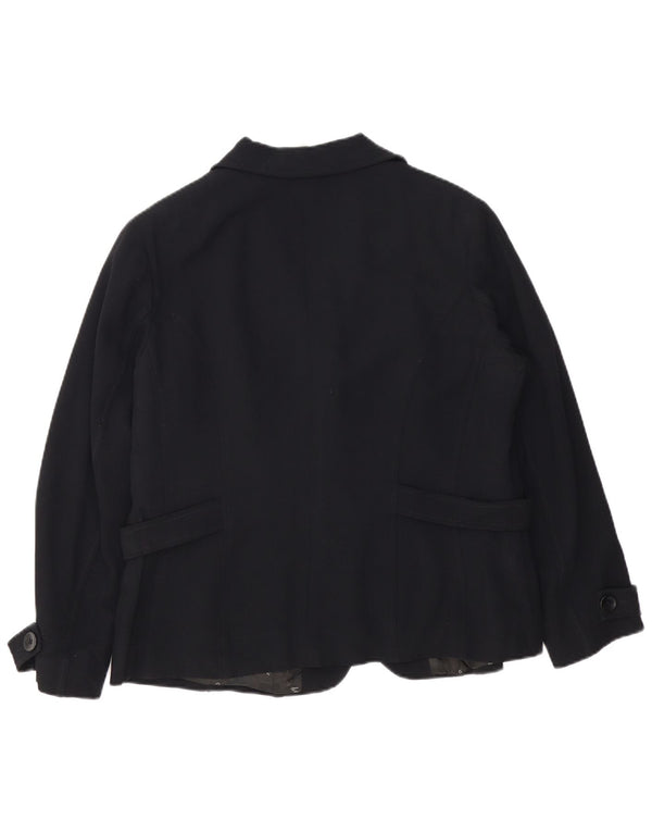 Liu Jo Womens 2 Button Blazer Jacket IT 52 2XL Black Acetate