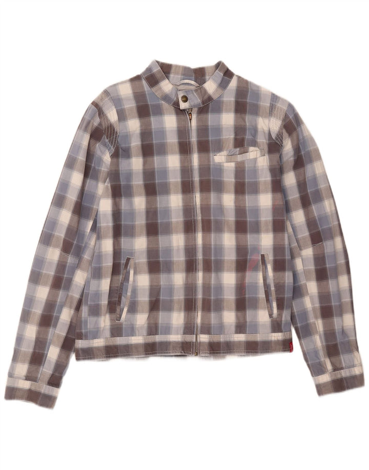 Jachetă bomber cu grafică Levi's pentru băieți, 13-14 ani, carouri albastre