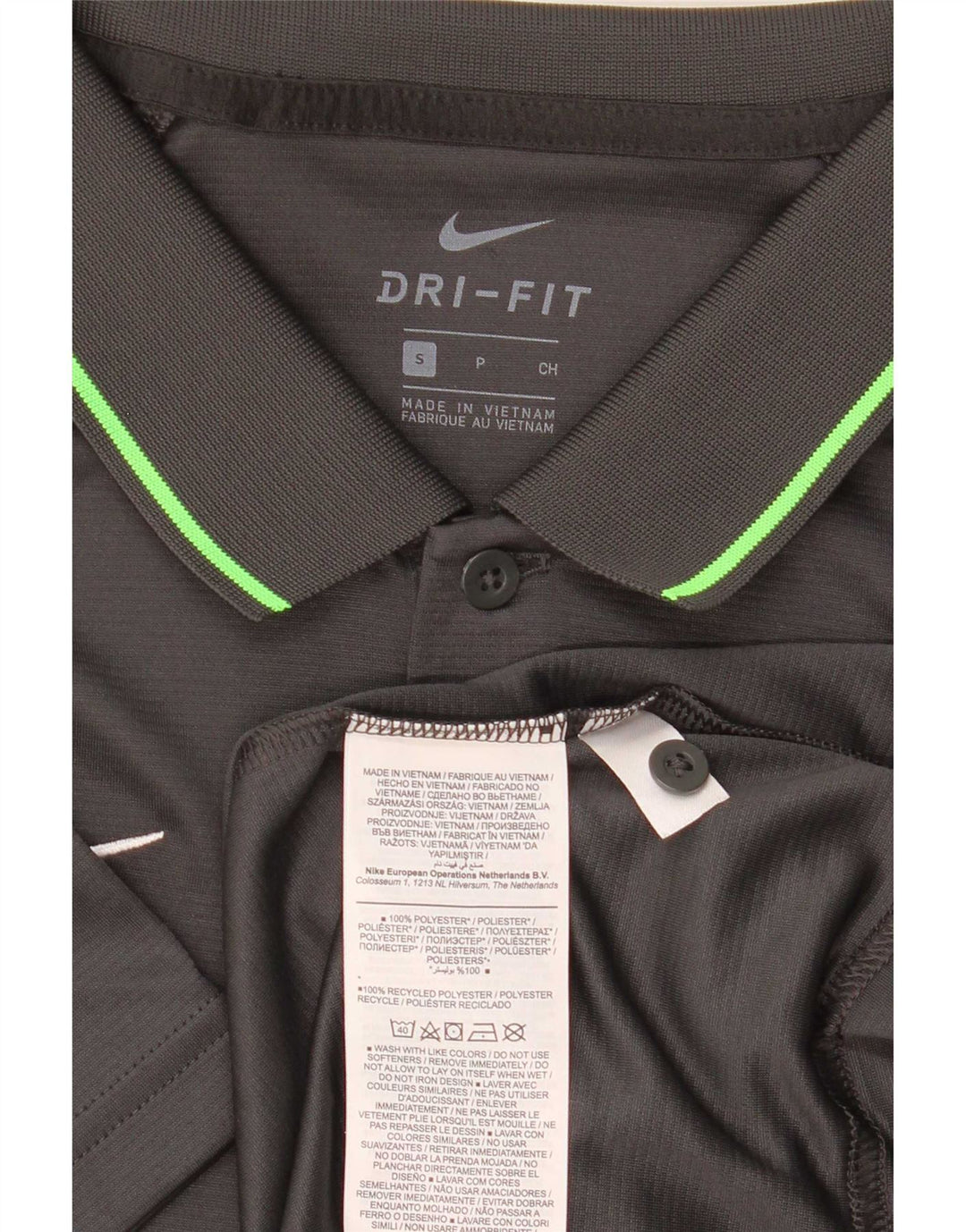 Tricou polo Nike pentru bărbați Dri Fit, mic, gri, poliester color bloc