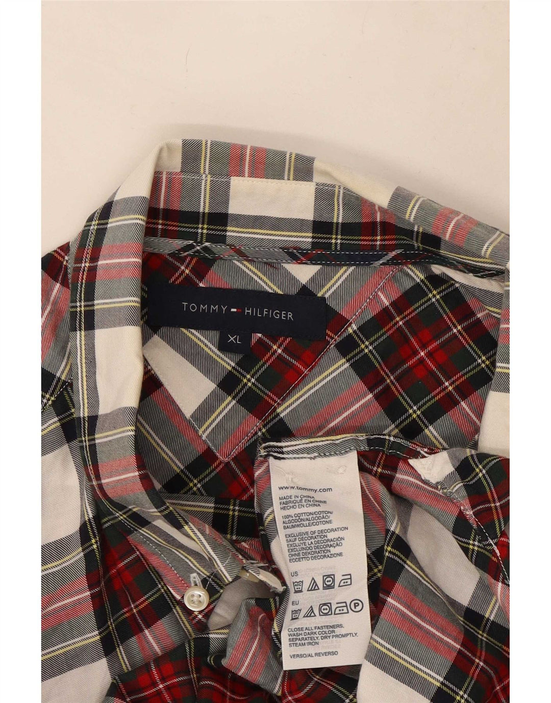 Cămașă de flanel pentru bărbați Tommy Hilfiger, bumbac roșu cu carouri XL