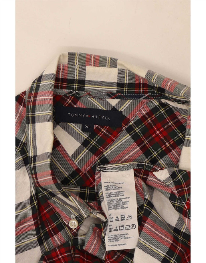 Cămașă de flanel pentru bărbați Tommy Hilfiger, bumbac roșu cu carouri XL