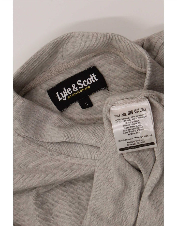 Tricou polo Lyle & Scott pentru bărbați, bumbac cu pete gri mic