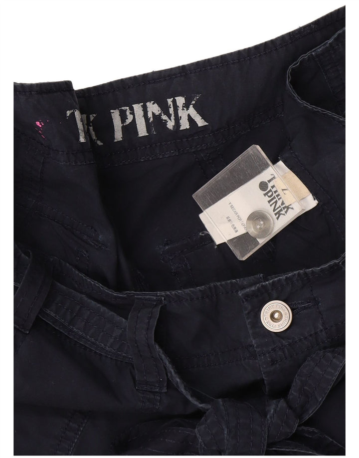 Think Pink Pantaloni capri drepti pentru femei, mari W32 L22 bleumarin