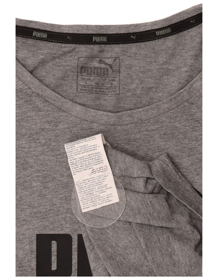 Tricou grafic Puma pentru bărbați Top mic, gri, bumbac
