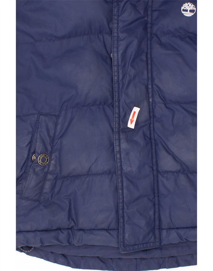 Jachetă căptușită cu glugă Timberland pentru băieți 4-5 ani poliester bleumarin