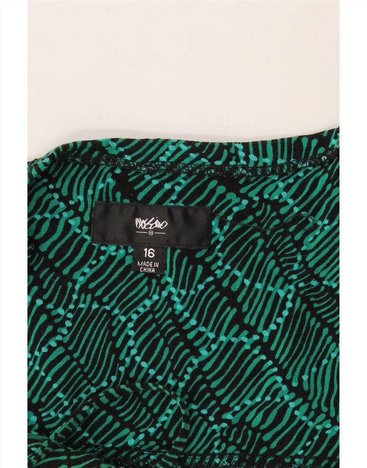 MOSSIMO Girls Abstract Pattern Slip Dress 15-16 Years Green Rayon Vintage Mossimo and Second-Hand Mossimo from Messina Hembry 