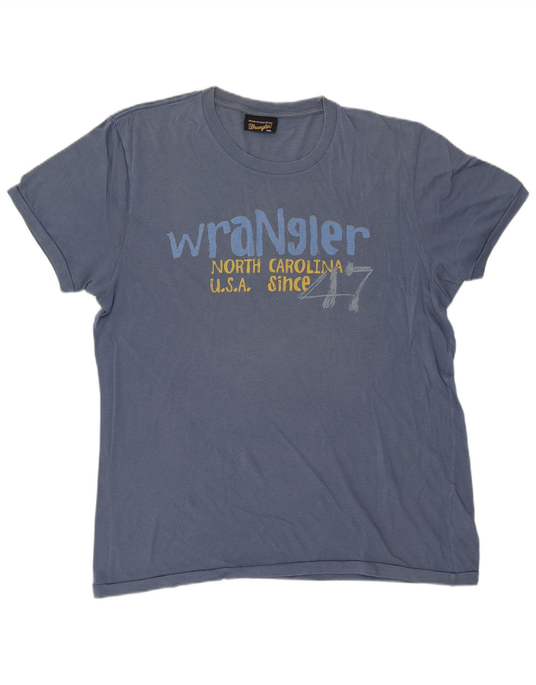 Tricou grafic pentru bărbați Wrangler Top 2XL Bumbac albastru