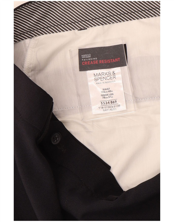 Marks & Spencer Pantaloni drepți pentru bărbați L40 L31 Poliester bleumarin