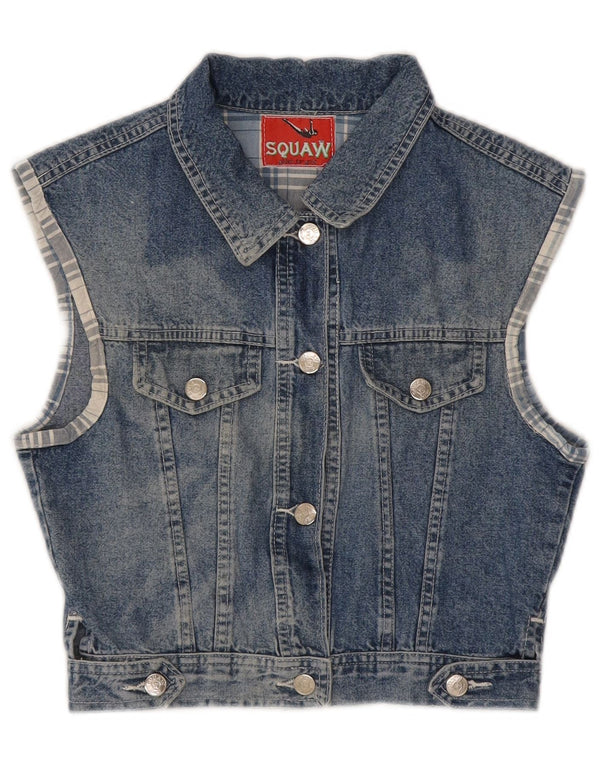 Gilet pentru femei Squaw Crop Denim UK 12 Medium Blue Bumbac