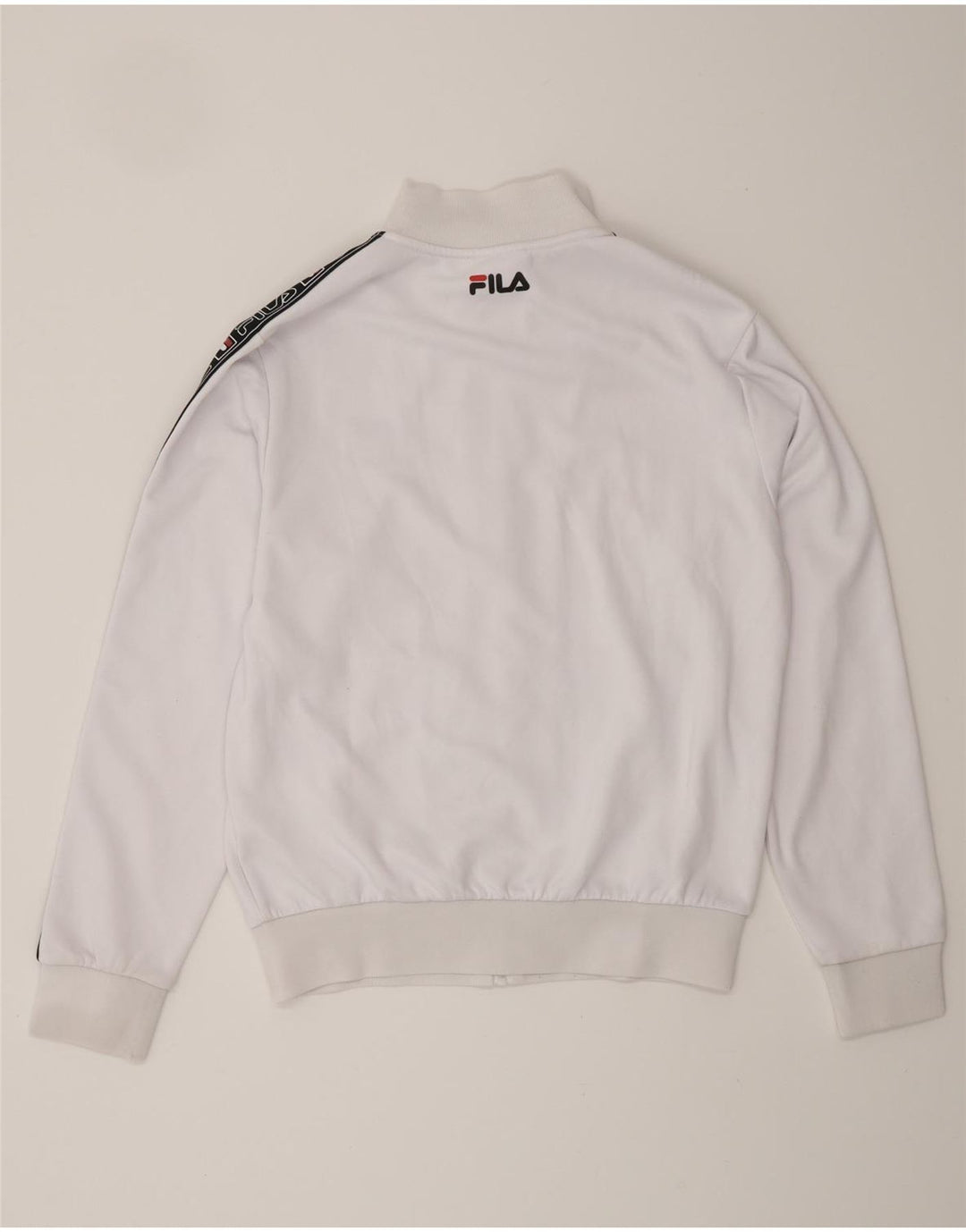 Jachetă de top pentru trening cu grafică FILA pentru femei UK 16, mare, alb, color block