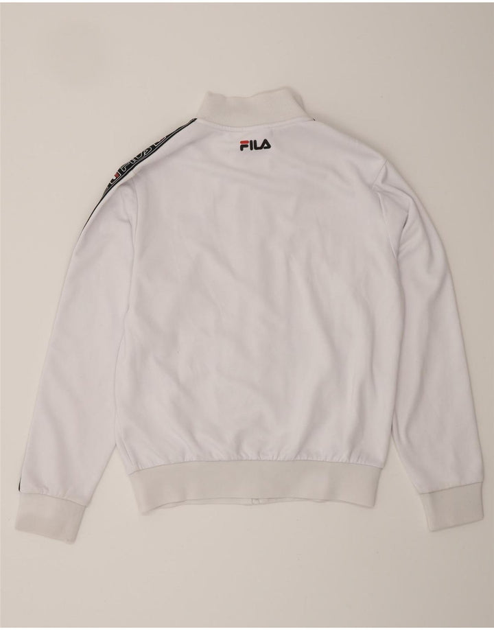 Jachetă de top pentru trening cu grafică FILA pentru femei UK 16, mare, alb, color block