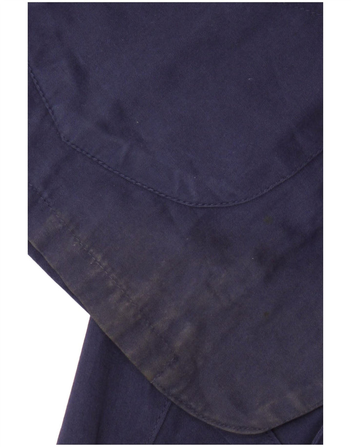 Jachetă pentru bărbați cu fermoar, 2 nasturi, mâneci 3/4, UK 42 XL, bumbac, albastru bleumarin