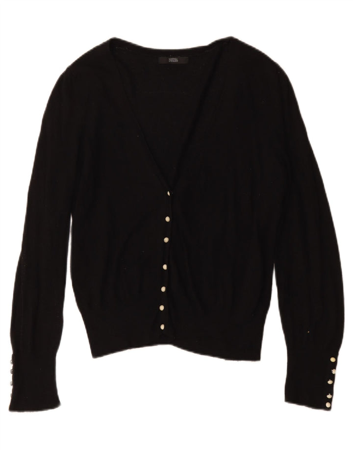 Pulover cardigan pentru femei Marks & Spencer UK 12 Medium Black Viscose