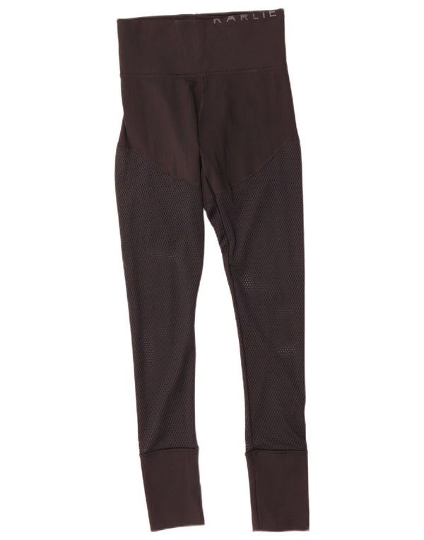 Leggings grafic Adidas pentru femei UK 8/10 Small Black