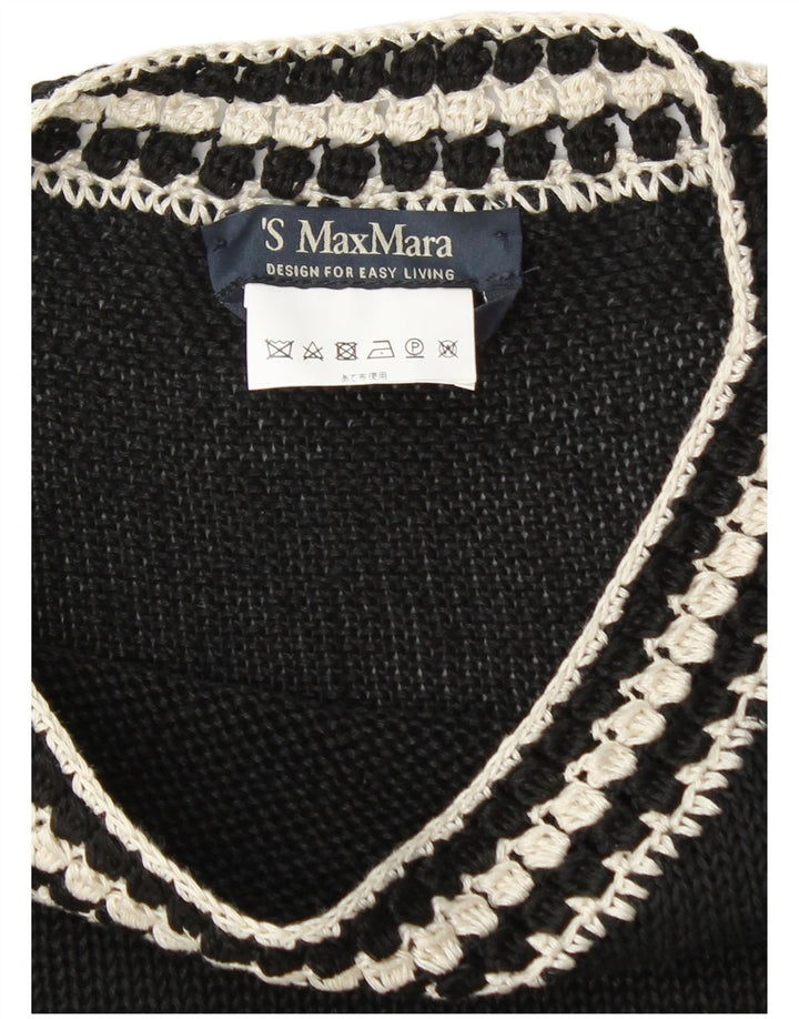 MAX MARA Pulover de damă cu decolteu cu barcă și pulover UK 10 Mic Negru
