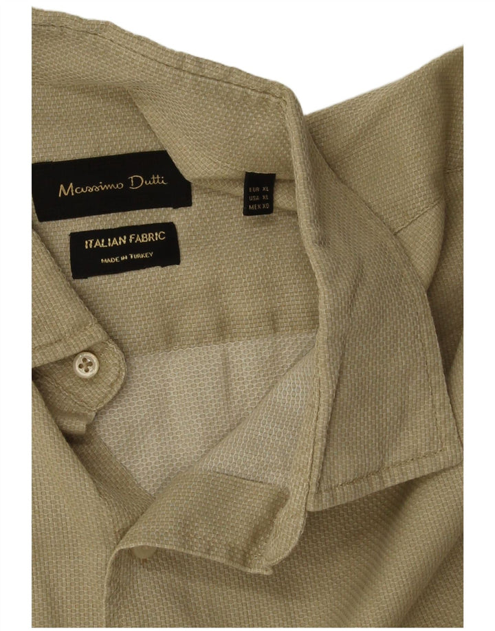 Cămașă Massimo Dutti pentru bărbați XL bumbac bej