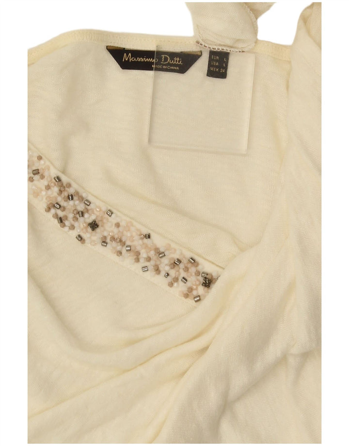Massimo Dutti Tricou pentru femei Top UK 14 Large Off White