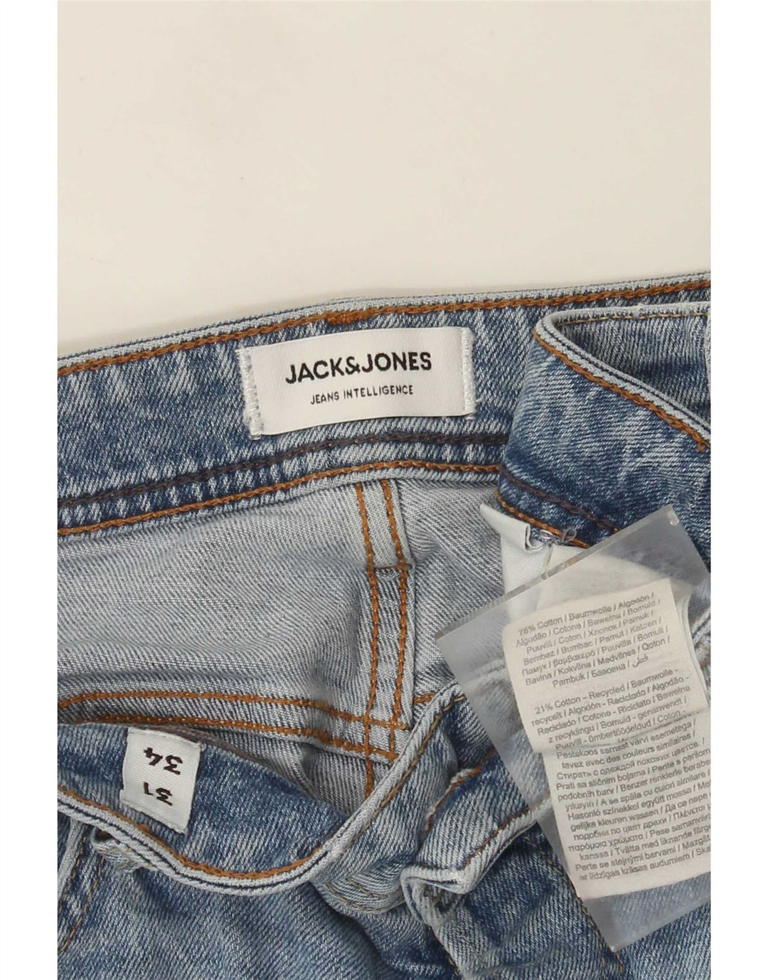 Blugi drepți pentru bărbați Jack & Jones W31 L34 Bumbac albastru