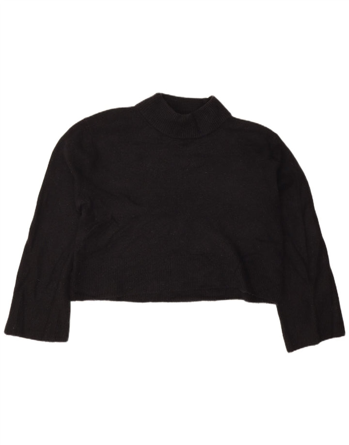 J. CREW Pulover oversize crop cu gât țestoasă pentru femei UK 10 Small Black