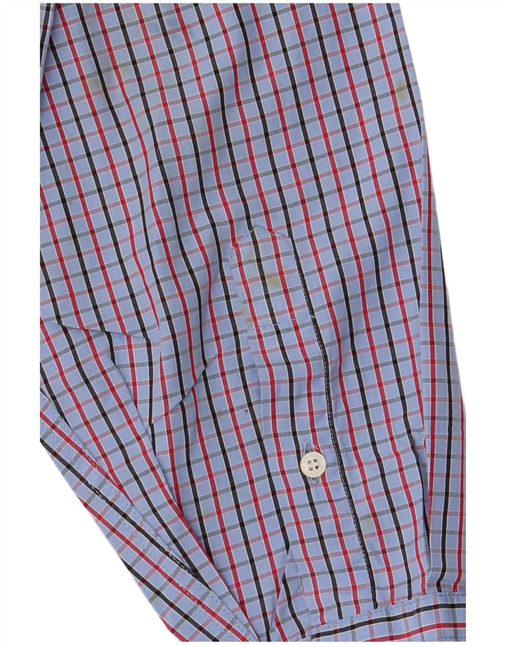 Cămașă pentru bărbați ELLESSE, bumbac cu carouri albastru mediu