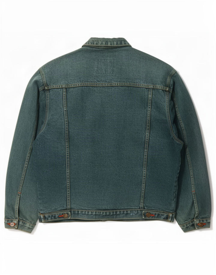 Jachetă de blugi vintage pentru bărbați UK 40, mare, verde, bumbac
