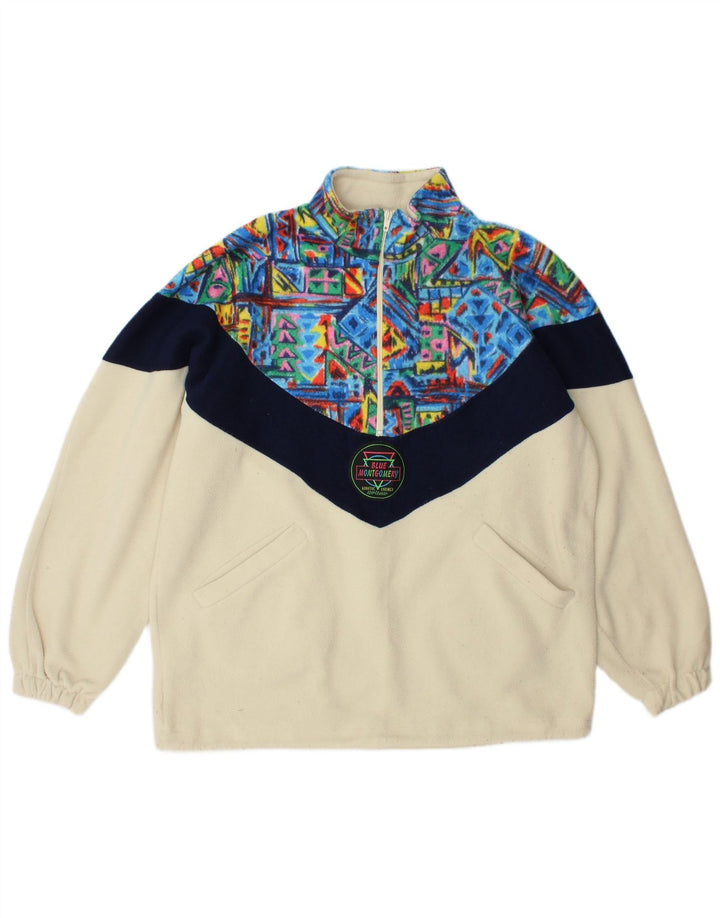Pulover pentru bărbați MONTGOMERY, cu fermoar, cu gât, fleece, mare, multicolor