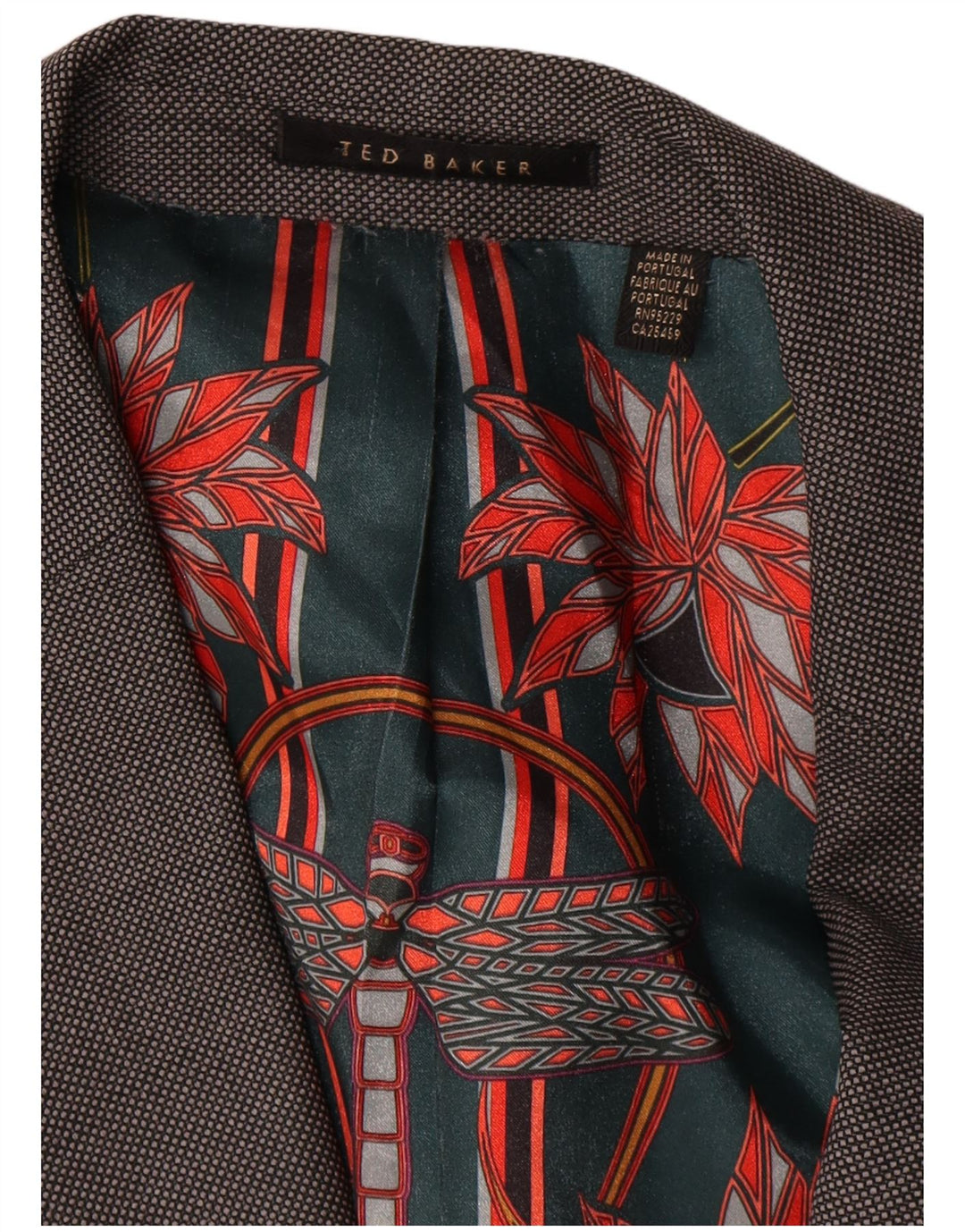 Jachetă pentru bărbați Ted Baker, cu 2 nasturi, cu tăiere obișnuită, UK 44 2XL, lână gri