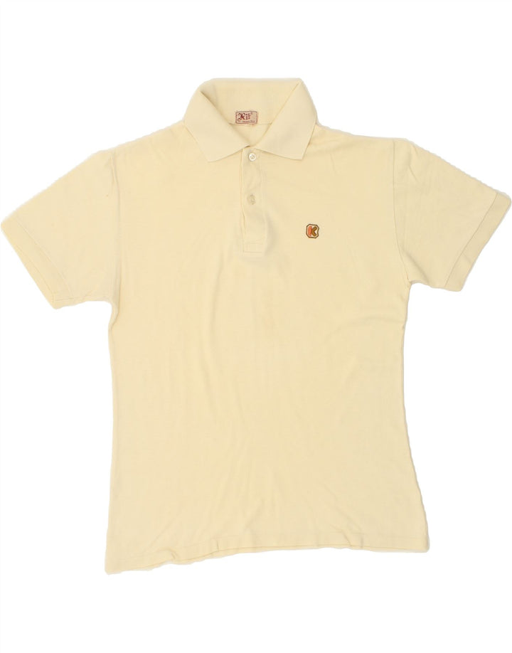 VINTAGE Mens Polo Shirt Small Yellow Cotton Vintage Vintage and Second-Hand Vintage from Messina Hembry 