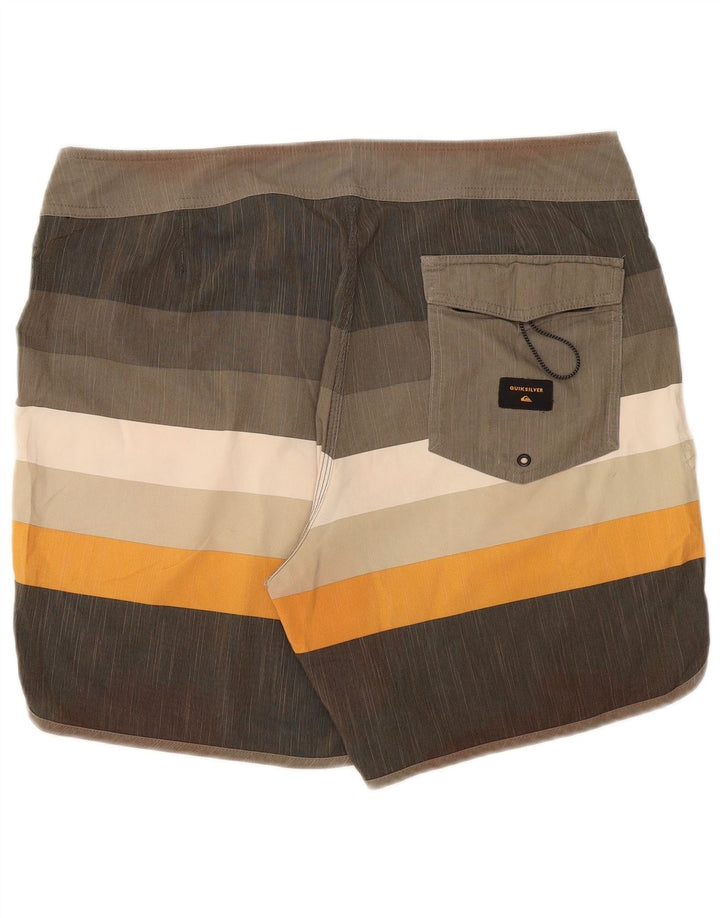 Pantaloni scurți de înot Quiksilver pentru bărbați, poliester cu dungi mari, gri