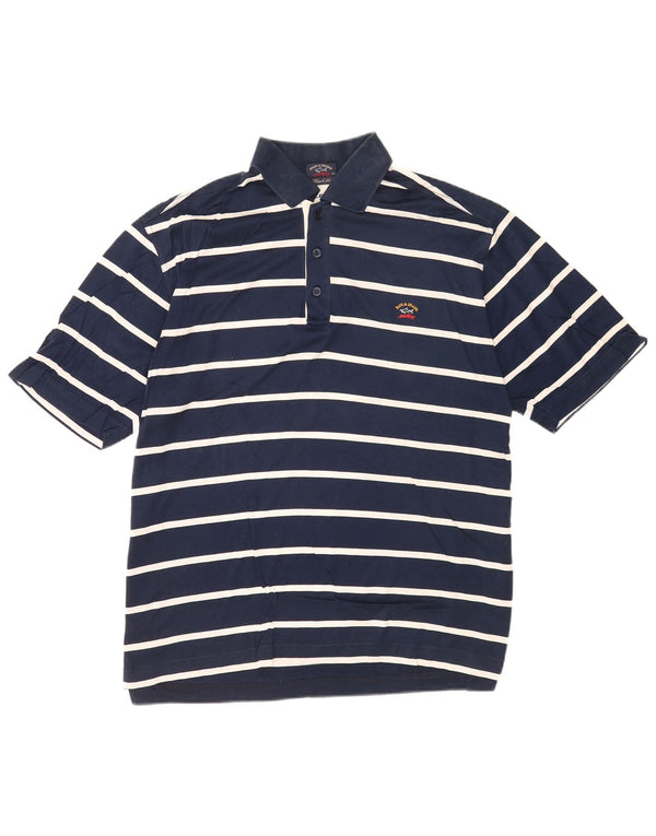 Cămașă polo Paul & Shark pentru iahting pentru bărbați 2XL, bumbac cu dungi bleumarin