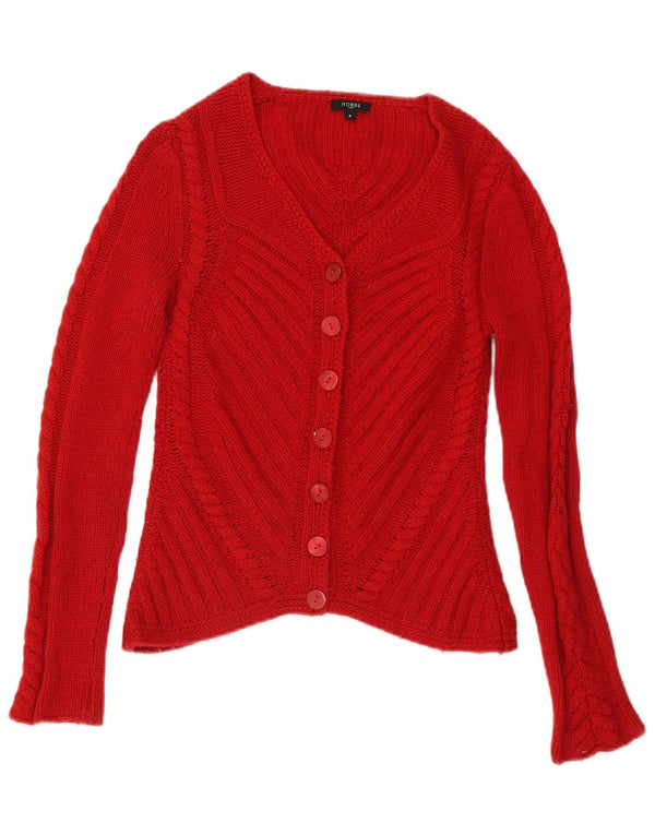 Pulover cardigan Hobbs pentru femei UK 8 Small Red Lambswool