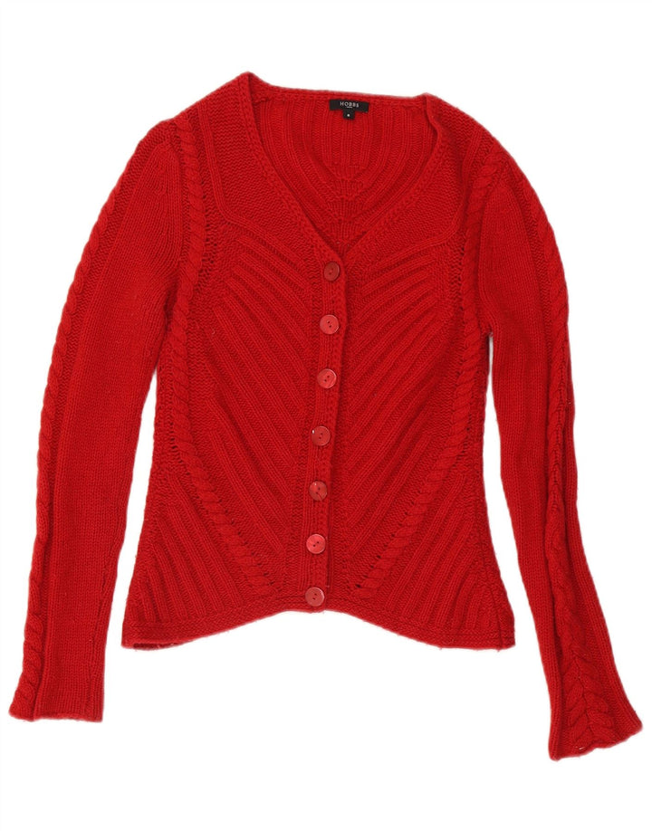 Pulover cardigan Hobbs pentru femei UK 8 Small Red Lambswool