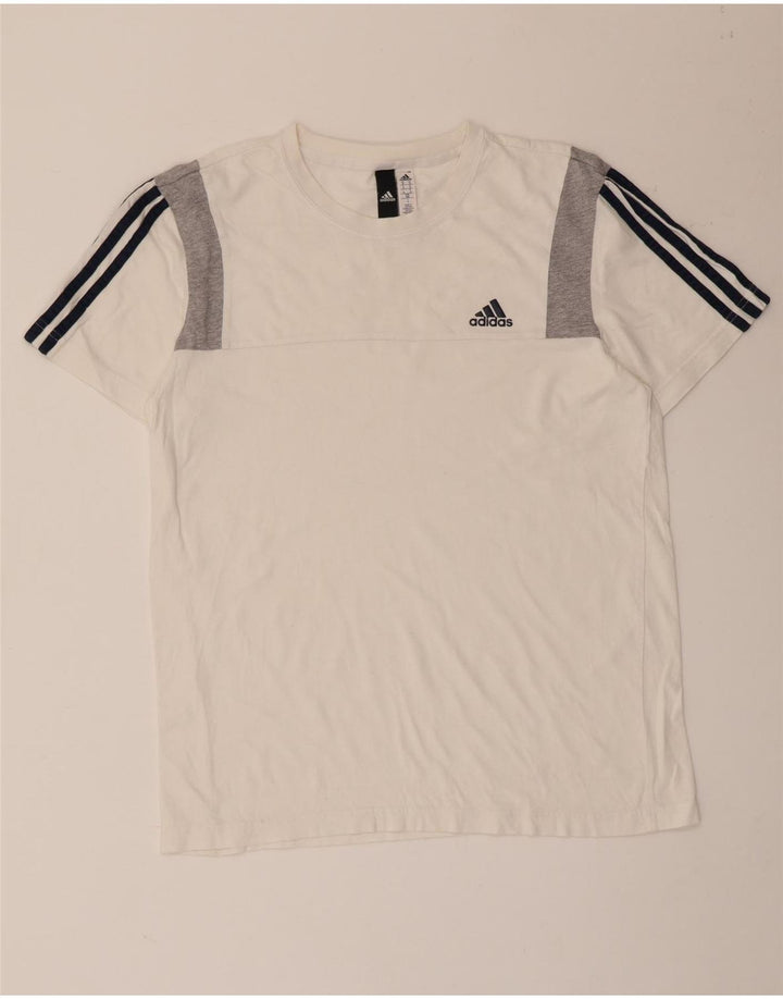 Tricou pentru bărbați Adidas Top mediu alb din bumbac color bloc