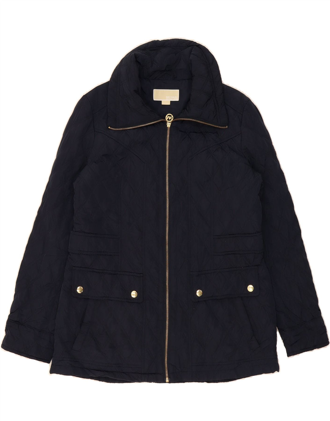 MICHAEL KORS Womens Quilted Jacket UK 16 Large Navy Blue Polyester Vintage Michael Kors and Second-Hand Michael Kors from Messina Hembry 