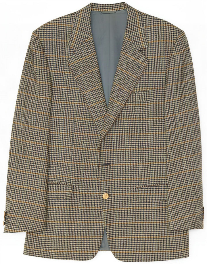 Burberrys Jachetă Blazer pentru bărbați cu 1 buton IT 50 Lână mare albastru Houndstooth