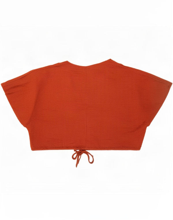 Bluză supradimensionată pentru femei Trafaluc Crop Zara UK 14 Bumbac maro mediu