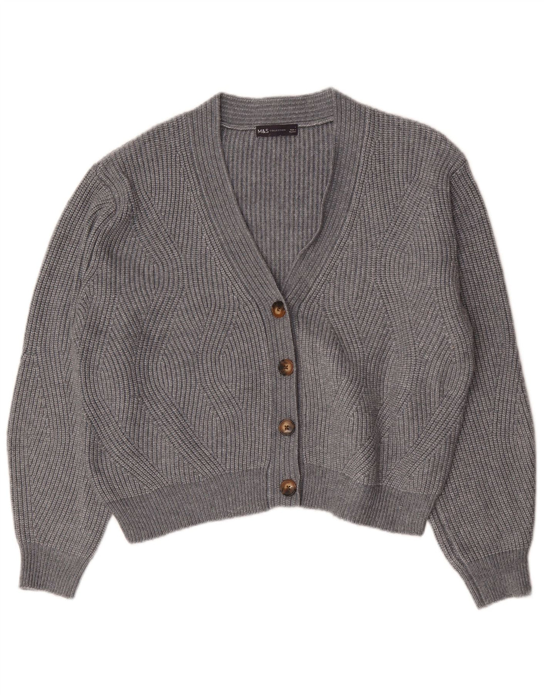 Pulover cardigan supradimensionat pentru femei Marks & Spencer UK 16 mare gri