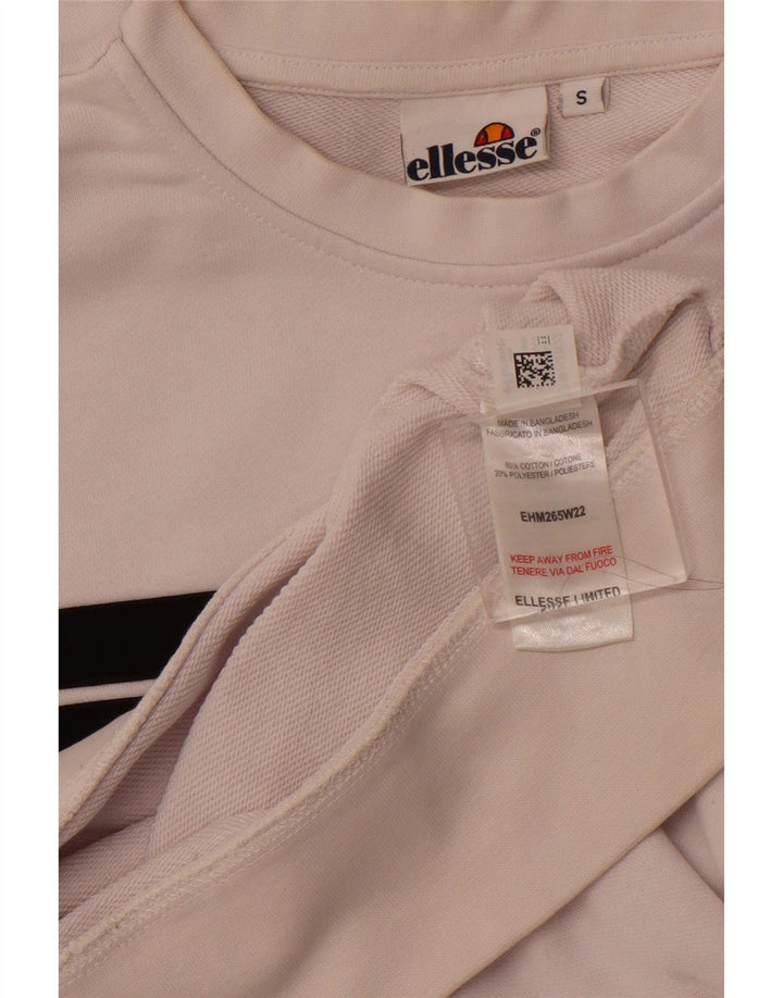 Hanorac grafic pentru bărbați ELLESSE Pulover mic, alb, din bumbac color bloc