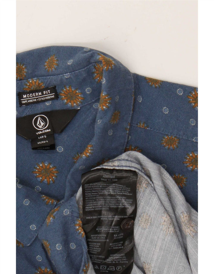 Cămașă cu mânecă scurtă pentru bărbați Volcom Modern Fit, mare, albastru, bumbac