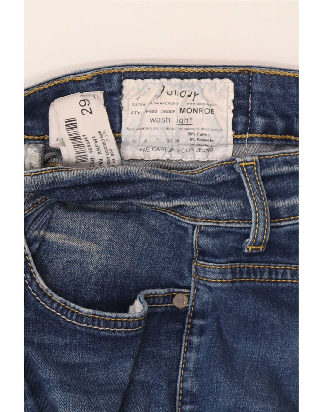 Dondup Blugi subțiri pentru femei W29 L27 Bumbac albastru