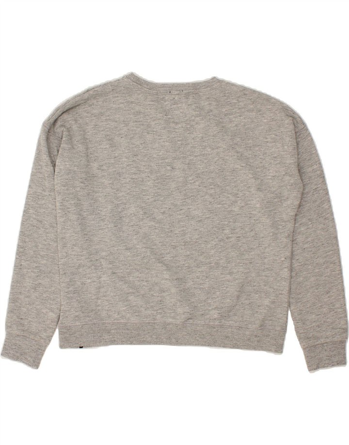 SUPERDRY Womens Graphic Sweatshirt Jumper UK 14 Medium Grey Flecked Vintage Superdry and Second-Hand Superdry from Messina Hembry 