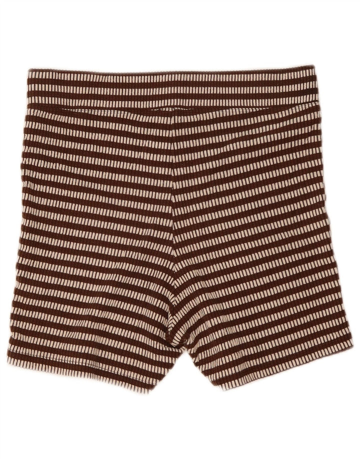 Pantaloni scurti sport Topshop pentru femei UK 14, maro mediu cu dungi