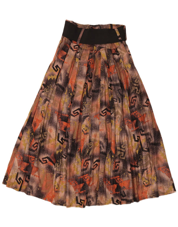 Fusta evazată cu talie înaltă Maxi Vintage pentru femei W28 Maro Mediu Patchwork