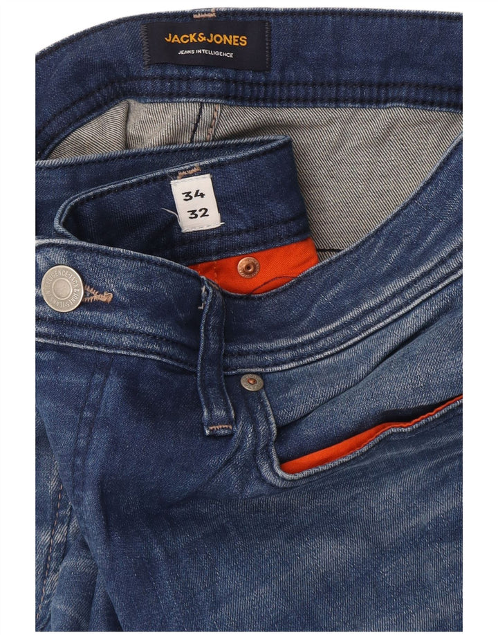 Jack & Jones Tim Slim Straight Jeans pentru bărbați W34 L32 albastru